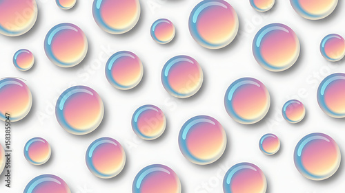 Soft gradient spheres with subtle shadows on a clean white background