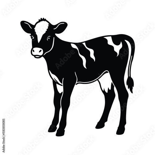 Proud Holstein Calf Silhouette Icon