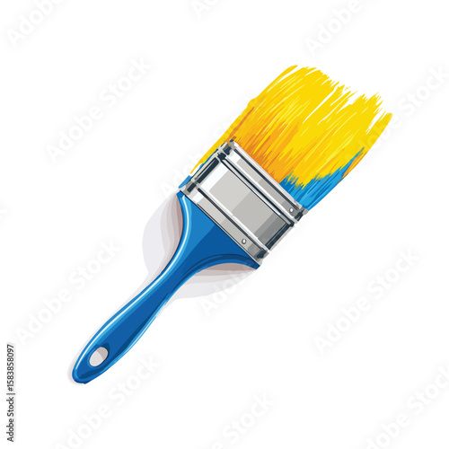 Wallpaper Mural paint brush isolated in White Background, paint brush vector, Flat lay vector illustration Torontodigital.ca