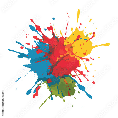 paint splatter isolated in White Background, paint splatter vector, Flat lay vector illustration