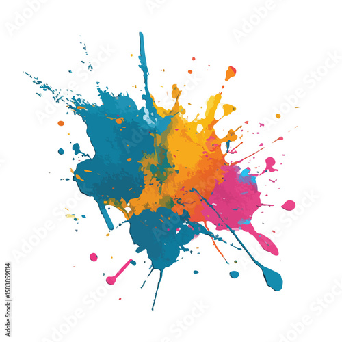 paint splatter isolated in White Background, paint splatter vector, Flat lay vector illustration