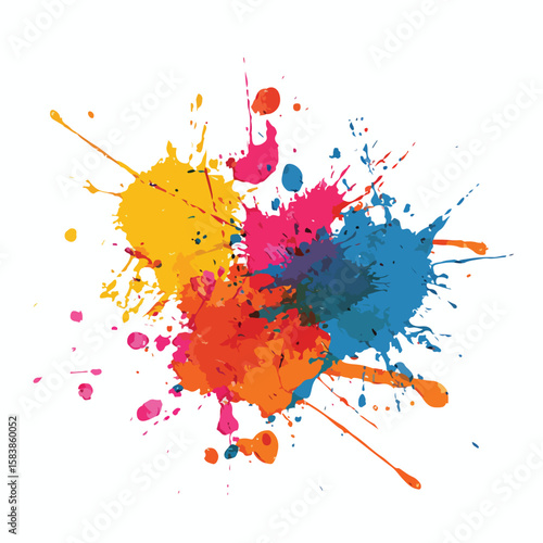 paint splatter isolated in White Background, paint splatter vector, Flat lay vector illustration