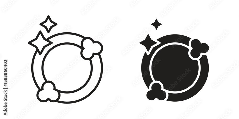 Fototapeta premium Washing dishes icon vector illustration on a transparent background.