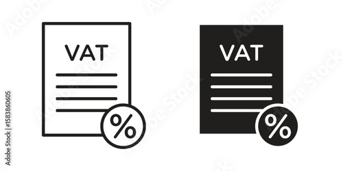 Value added tax VAT icon vector illustration on a transparent background.