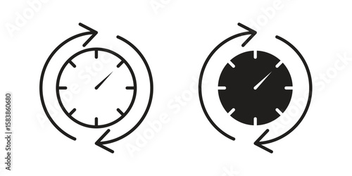 Uptime and downtime icon vector illustration on a transparent background.