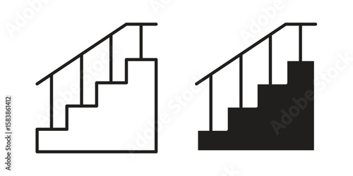 Stairs icon vector illustration on a transparent background.