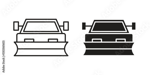 Snowplow icon vector illustration on a transparent background.