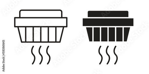 Smoke detector icon vector illustration on a transparent background.