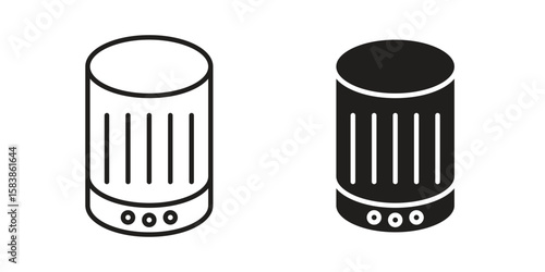 Smart speaker icon vector illustration on a transparent background.