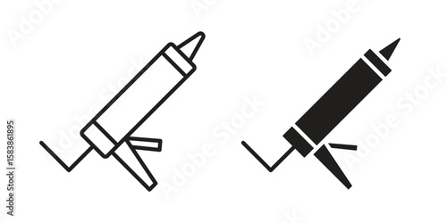 Sealants gun icon vector illustration on a transparent background.