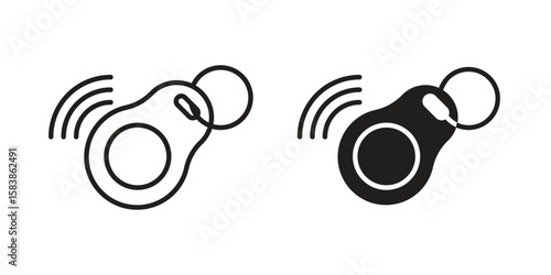 RFID key tag icon vector illustration on a transparent background.
