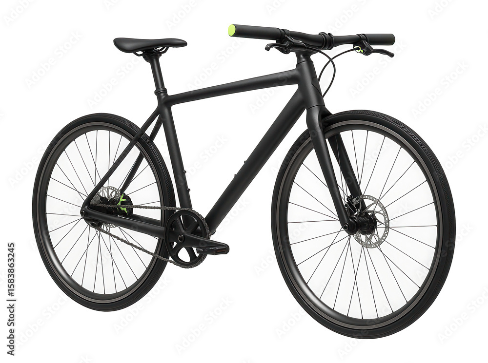 Obraz premium Lightweight commuter bike with a carbon fork and flat handlebars