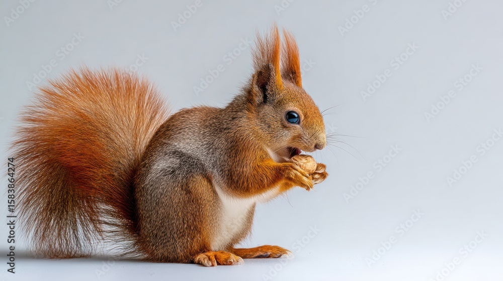 Fototapeta premium Red Squirrel Eating Nut (1)