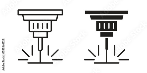 Laser machine icon vector illustration on a transparent background.