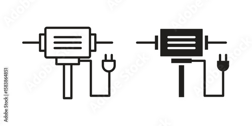 Hydraulic breaker icon vector illustration on a transparent background.