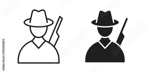 Hunter icon vector illustration on a transparent background.