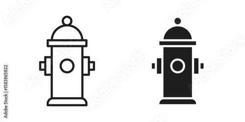 Fire hydrant icon vector illustration on a transparent background.