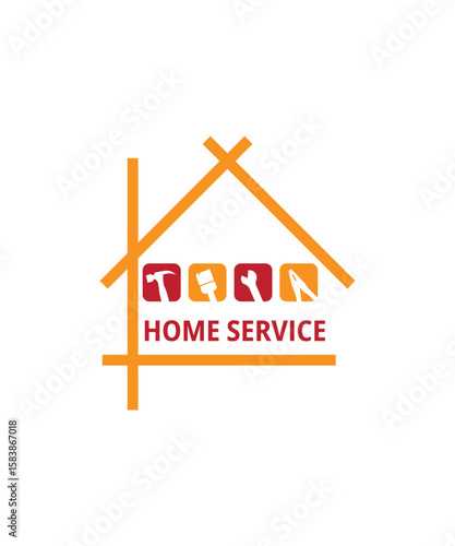 Home service vector logo template this design suitable for home services and repair
