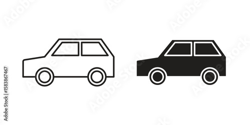 Compact car icon vector illustration on a transparent background.