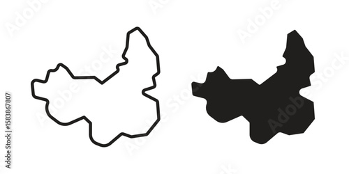 China map icon vector illustration on a transparent background.
