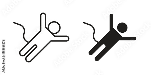 Bungee jumping icon vector illustration on a transparent background.