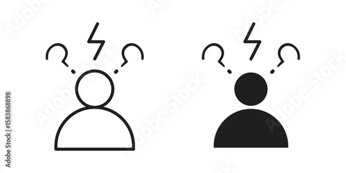 Anxiety icon vector illustration on a transparent background.