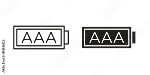 AAA battery icon vector illustration on a transparent background.