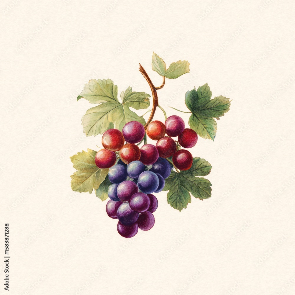 Obraz premium Detailed illustration of a bunch of grapes (1)