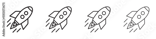 Space rocket line icon. Business launch concept.