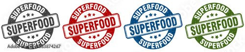 superfood stamp. superfood round stamp set isolated on white background