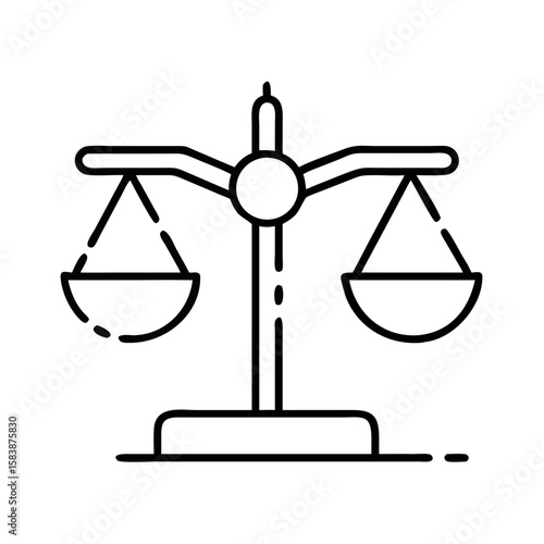 Scales of justice icon in minimal line art style for Human Rights Day  