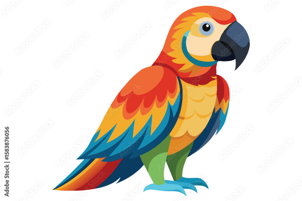 Fototapeta premium Vibrant Macaw Illustration A Colorful Depiction of a Tropical Bird Perfect for Childrens Books and Educational Materials