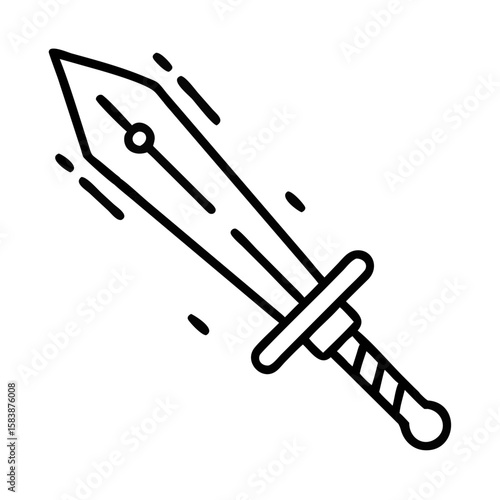 Sword icon in vector style representing Human Rights Day and justice  