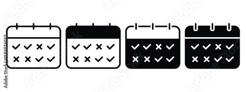 Attendance calendar icon. Illustration vector