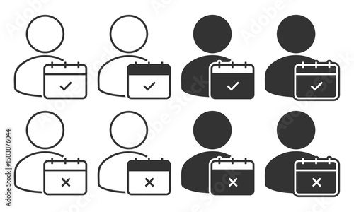 Worker attendance calendar icon. Illustration vector