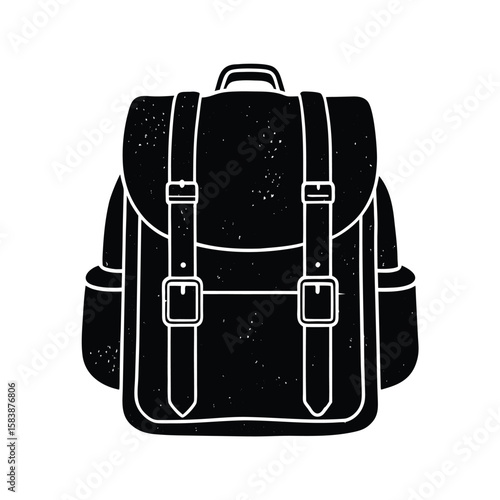 Classic vintage backpack silhouette with buckle straps