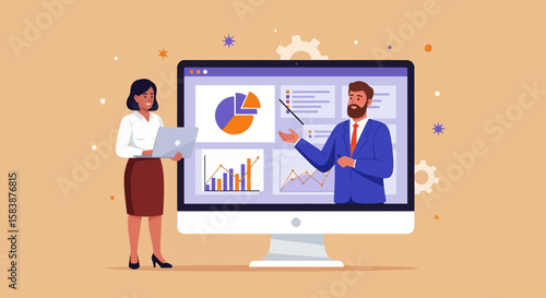 Online Business Presentation with Data Visualization and Team Collaboration for Success