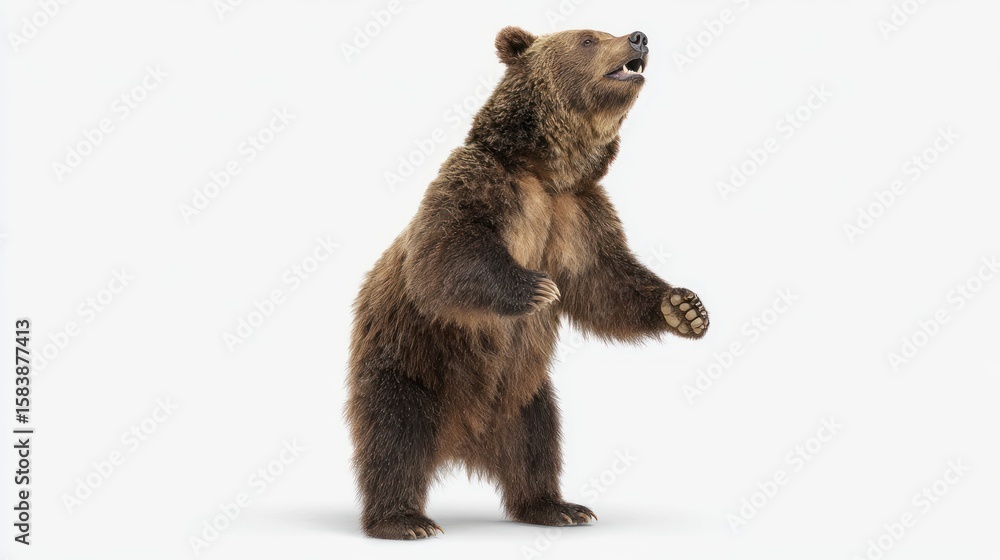 Obraz premium 3D rendered brown bear standing