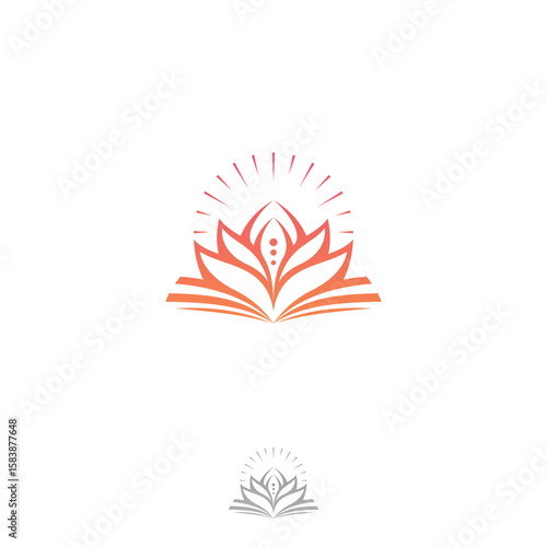 Elegant  linear Lotus flower  logo design abstract ornamental artistic icon