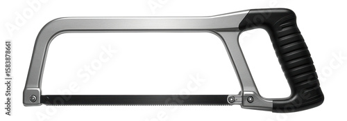 Lightweight aluminum hacksaw frame with a rubberized grip and a 14 TPI blade for general metal cutting.