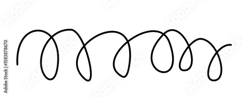 Hand drawn line loop vector illustration. Scribble abstract doodle line