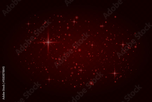 Glowing light particles and star flares scattered across dark background. Soft dreamy light sparkles for festive or magical visuals.