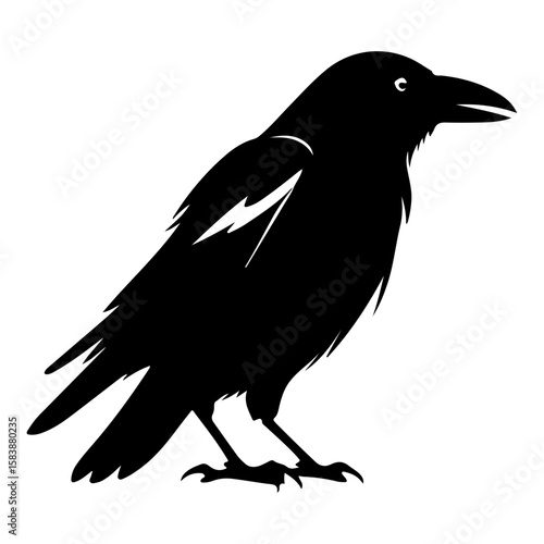 Stylized Crow Raven Bird Vector Illustration