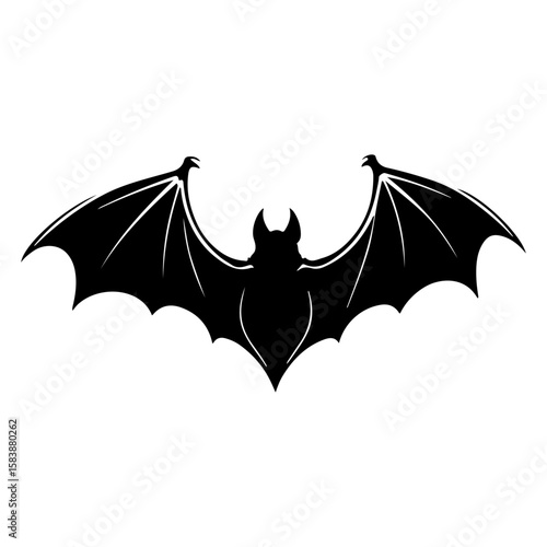 Flying Bat Halloween Icon Vector