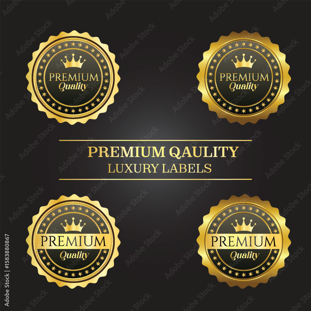 Obraz premium Premium Quality Luxury Labels: Exquisite gold and black label designs convey sophistication and prestige, perfect for luxury branding.