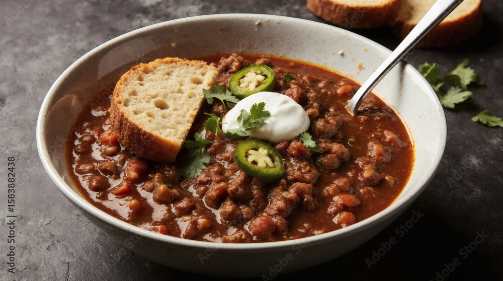 Chili con Carne Spicy Beef and Bean Stew with Jalapenos Chili con Carne Spicy Beef and Bean Stew with Jalapenos