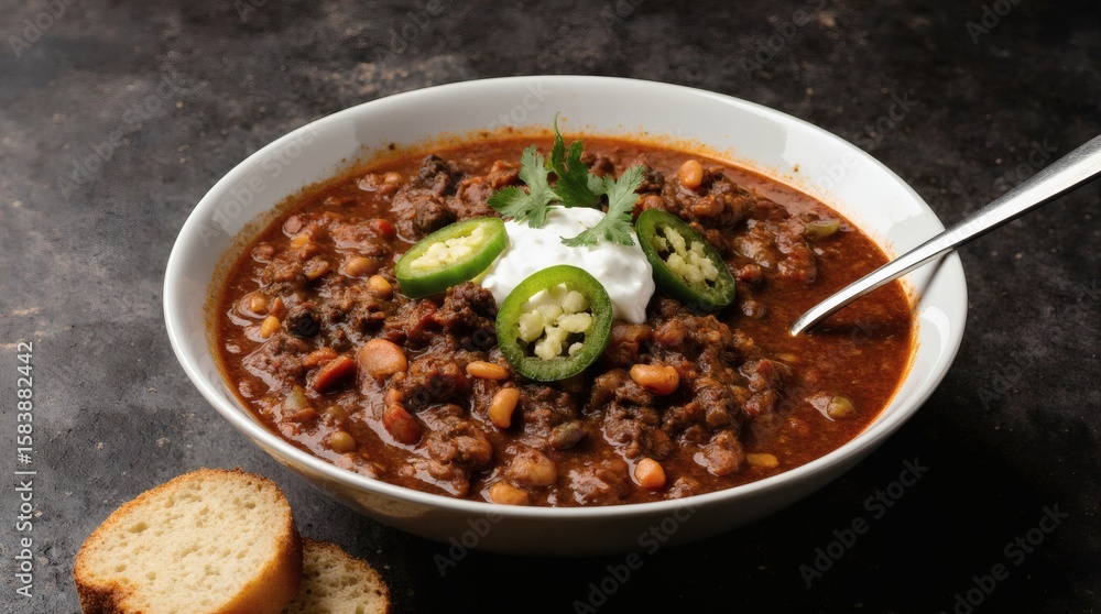 Chili con Carne Spicy Beef and Bean Stew with Jalapenos Chili con Carne Spicy Beef and Bean Stew with Jalapenos