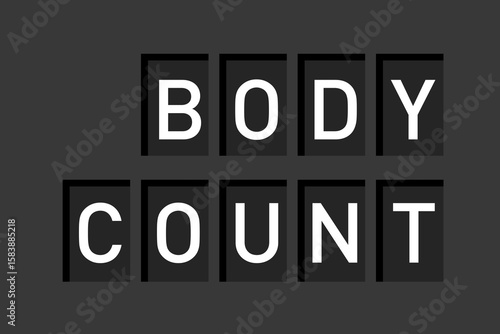 Body count and bodycount. Counter is counting number of sexual partners. Promiscuity, promiscuous sexual behaviour, one night stands, casual sex and hookup culture. Vector illustration.
