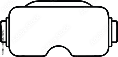Illustration of Virtual Reality Headset with a Clean, Modern Design for Technology and Gaming Experiences.