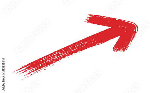red paint brush hand drawn arrow in grunge style	a careless stroke of paint
